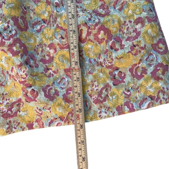 Zac Posen For Target Floral V-Neck Dress Size junior 11 Pink/Yellow Polyester/Co - Picture 9 of 11